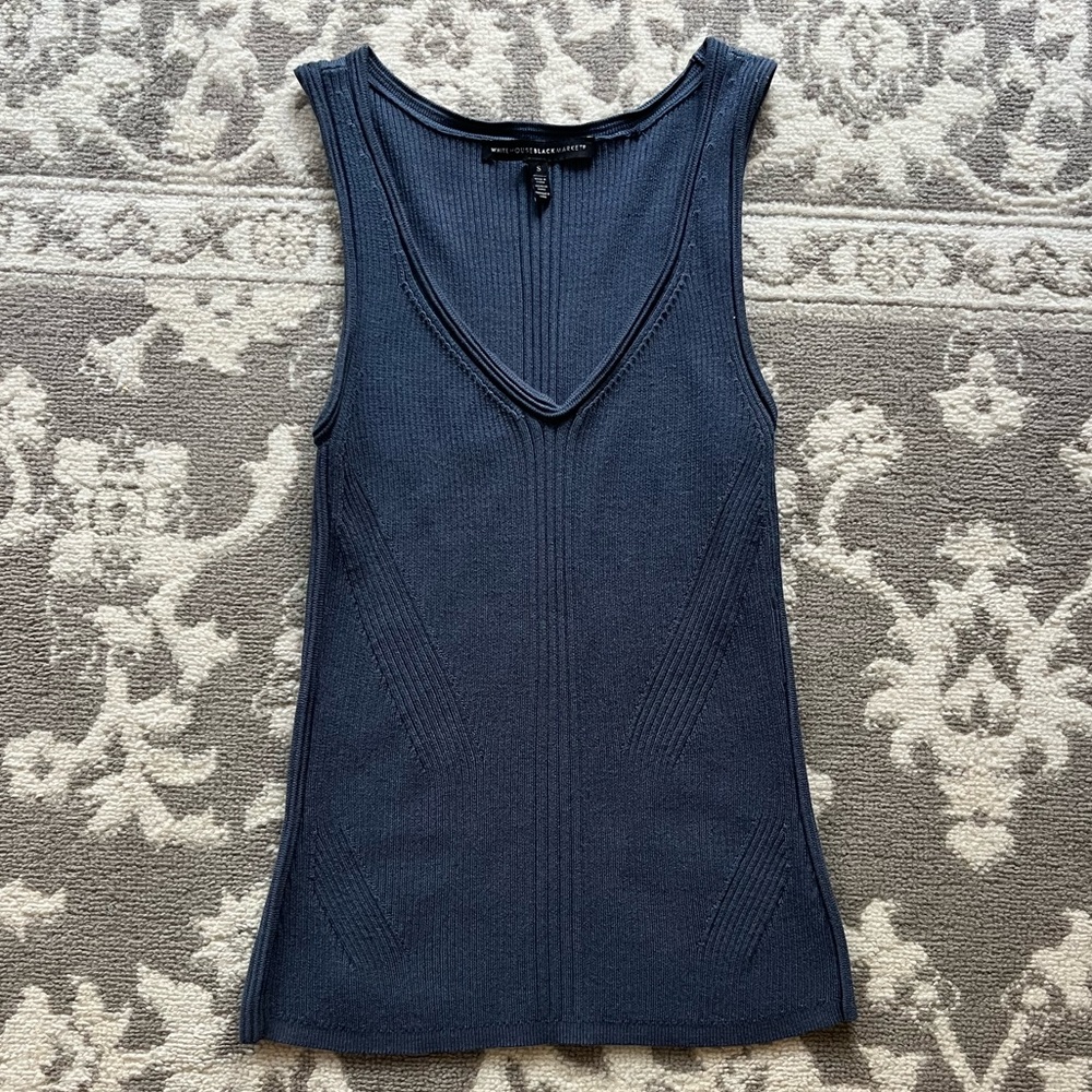 White House Black Market Blue Sleeveless Top